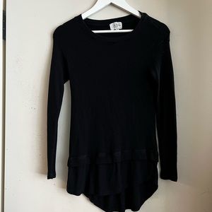 Feel The Piece Terre Jacobs Black Thermal Knit LS Top